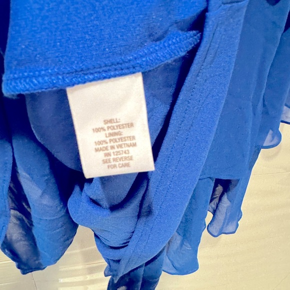 Sleeveless Ruffle Tiered Dress SIGNATURE Blue Rhinestone Detail Sz 18W - Picture 6 of 6